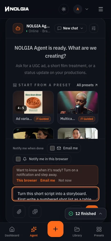 The same new chat on a phone